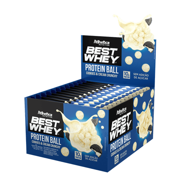 Caixa c/ 12 Best Whey Protein Ball 50g - Cookies - Atlhetica