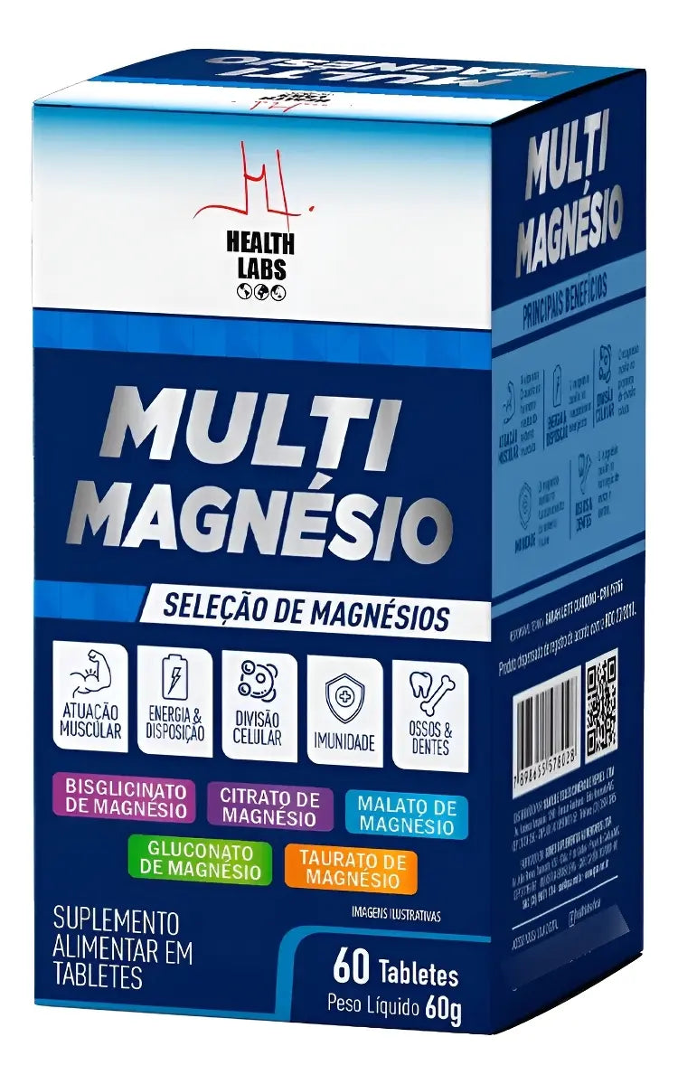 Multi Magnesio 5 em 1 - 60 tabs - Health Labs