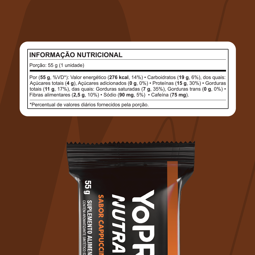 Display C/ 12 Barras YoPro Cappuccino 55g - Nutrata