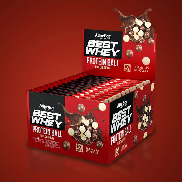 Caixa c/ 12 Best Whey Protein Ball 50g - Duo Crunchy - Atlhetica