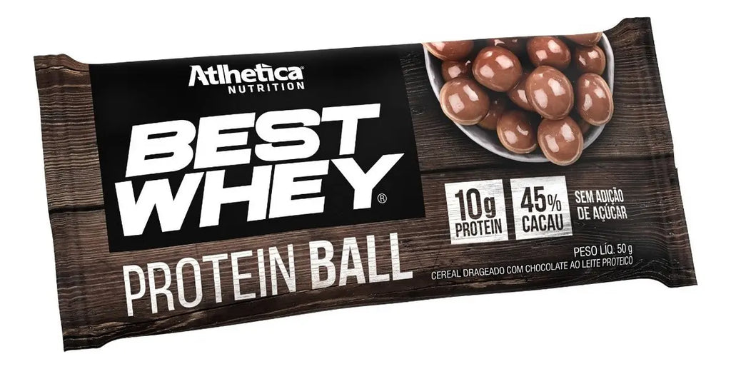 Caixa c/ 12 Best Whey Protein Ball 50g - Chocolate ao Leite - Atlhetica