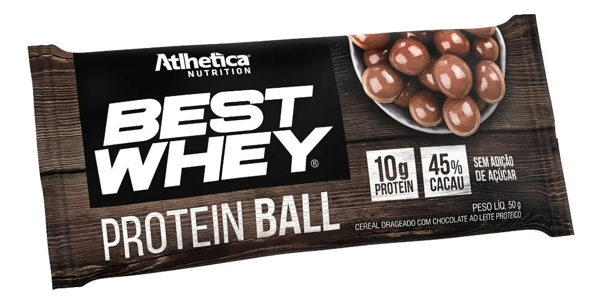 Caixa c/ 12 Best Whey Protein Ball 50g - Chocolate ao Leite - Atlhetica
