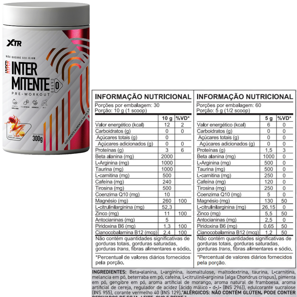 Hyper Intermitente Pre-Workout 300g - XTR