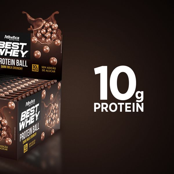 Caixa c/ 12 Best Whey Protein Ball 50g - Chocolate ao Leite - Atlhetica