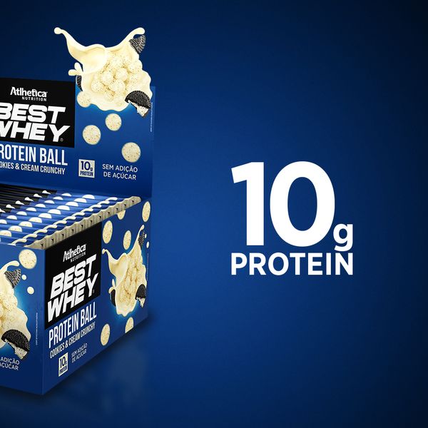 Caixa c/ 12 Best Whey Protein Ball 50g - Cookies - Atlhetica