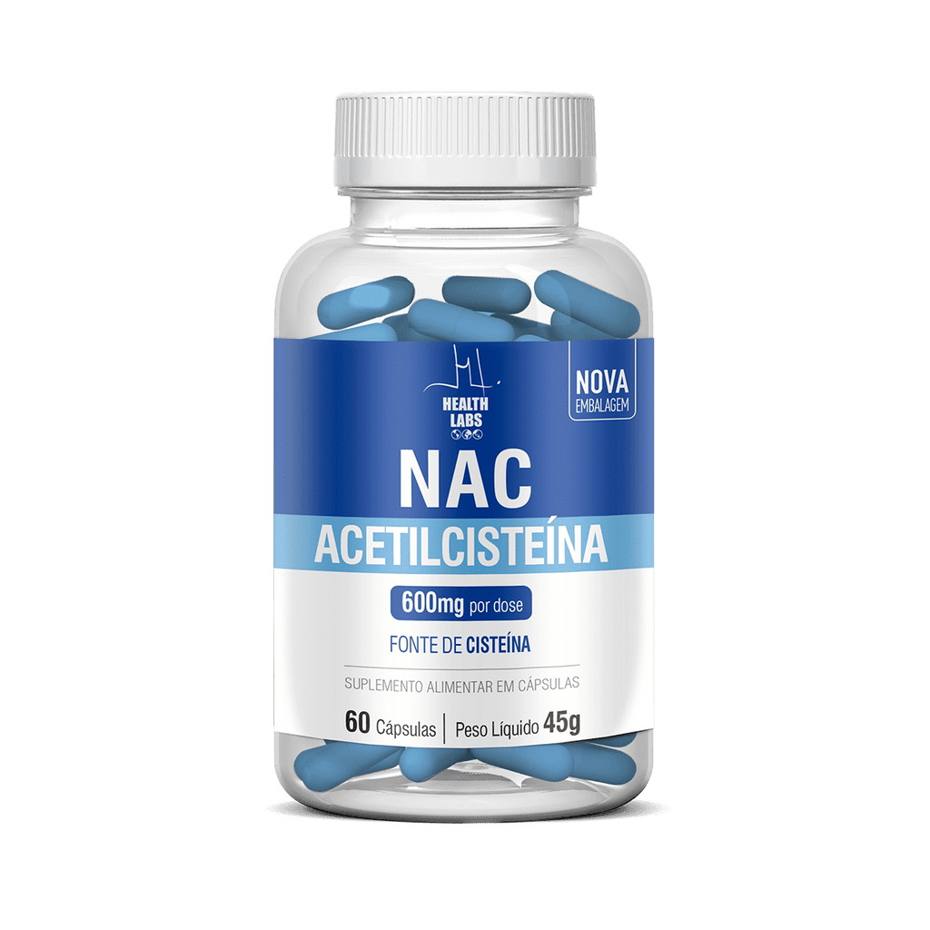 NAC Acetilcisteina 600mg 60 Caps - Health Labs