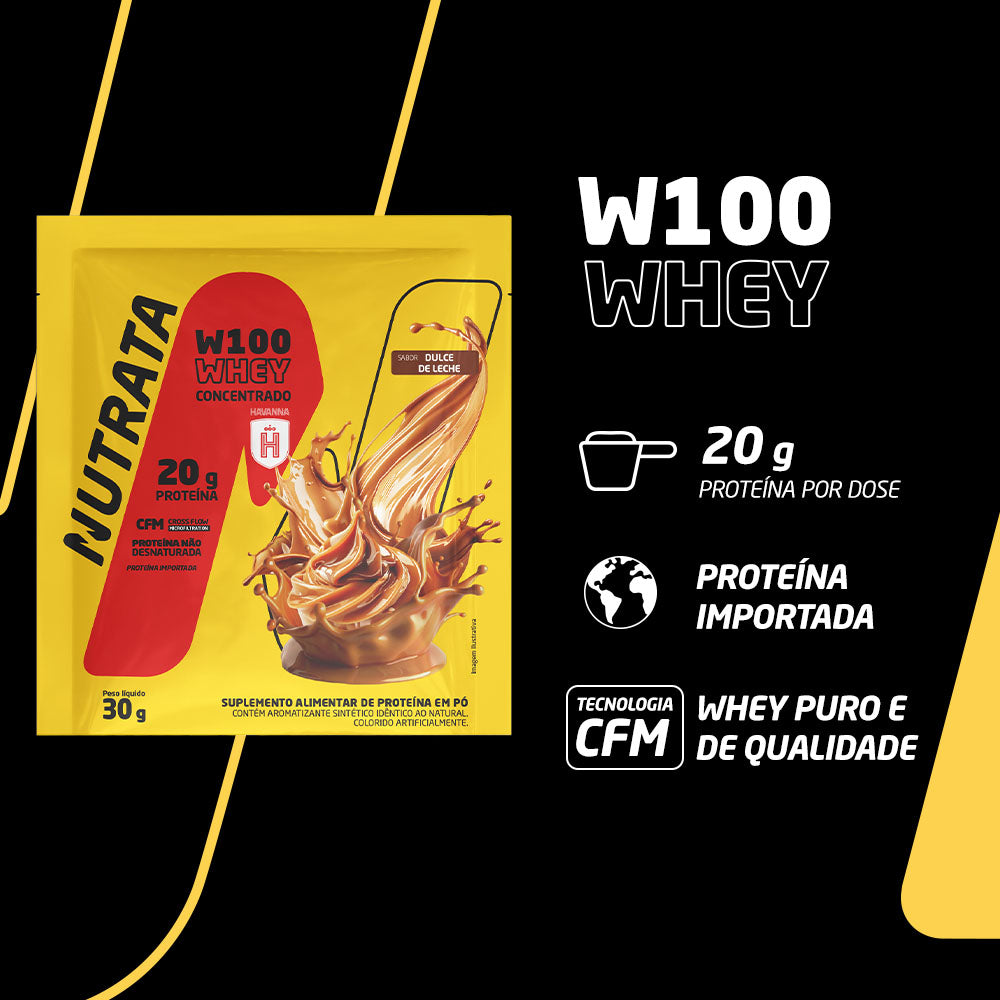 Sachê W100 Whey Doce de Leite Havanna 30g - Nutrata