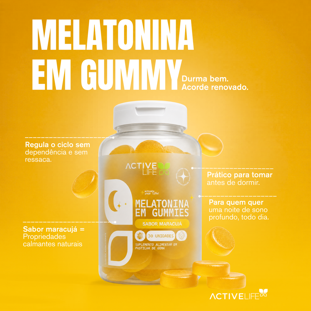 Gummy Melatonina 30 Gomas - Active Life