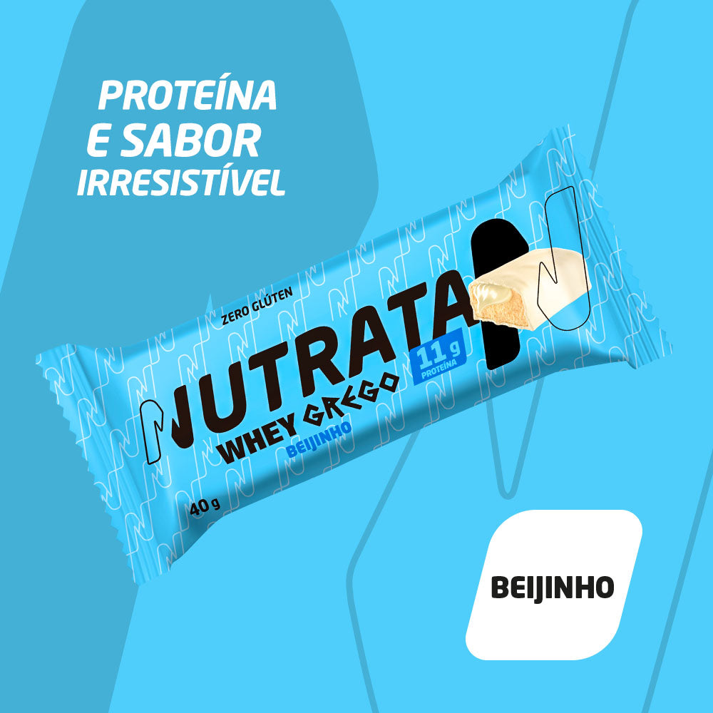 Display c/ 12 Whey Grego Bar Beijinho 40g - Nutrata