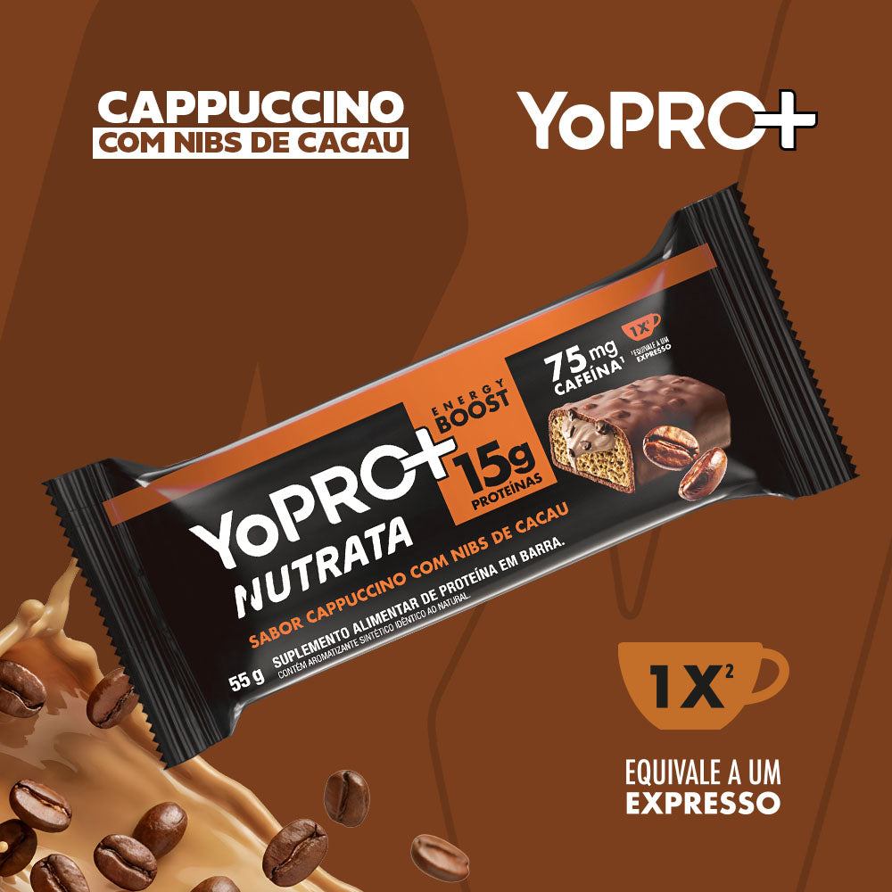Display C/ 12 Barras YoPro Cappuccino 55g - Nutrata