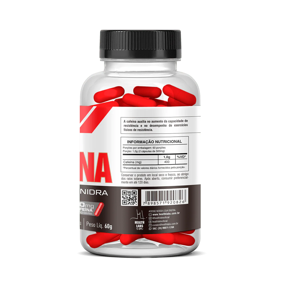 Cafeína 120 Caps - Health Labs