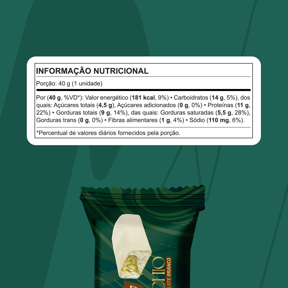 Display C/ 12 Barras Bacio Di Latte Pistache 40g - Nutrata