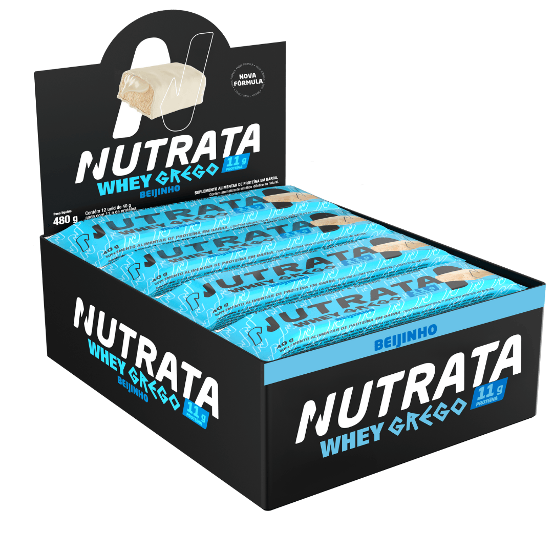 Display c/ 12 Whey Grego Bar Beijinho 40g - Nutrata