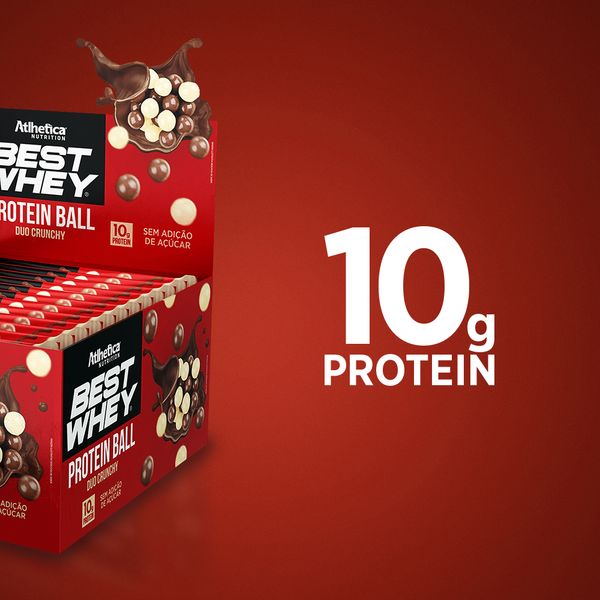 Caixa c/ 12 Best Whey Protein Ball 50g - Duo Crunchy - Atlhetica