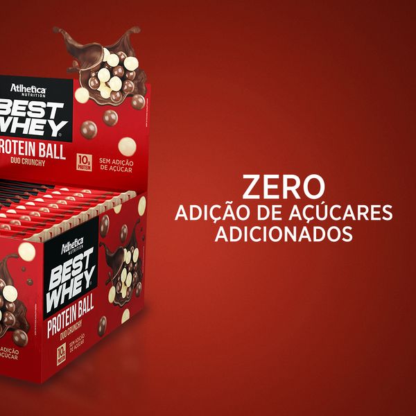 Caixa c/ 12 Best Whey Protein Ball 50g - Duo Crunchy - Atlhetica