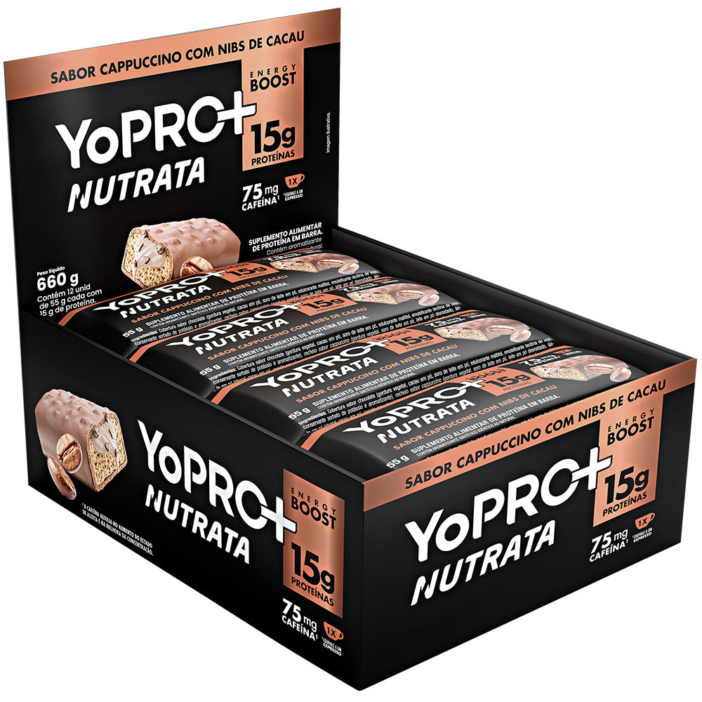 Display C/ 12 Barras YoPro Cappuccino 55g - Nutrata