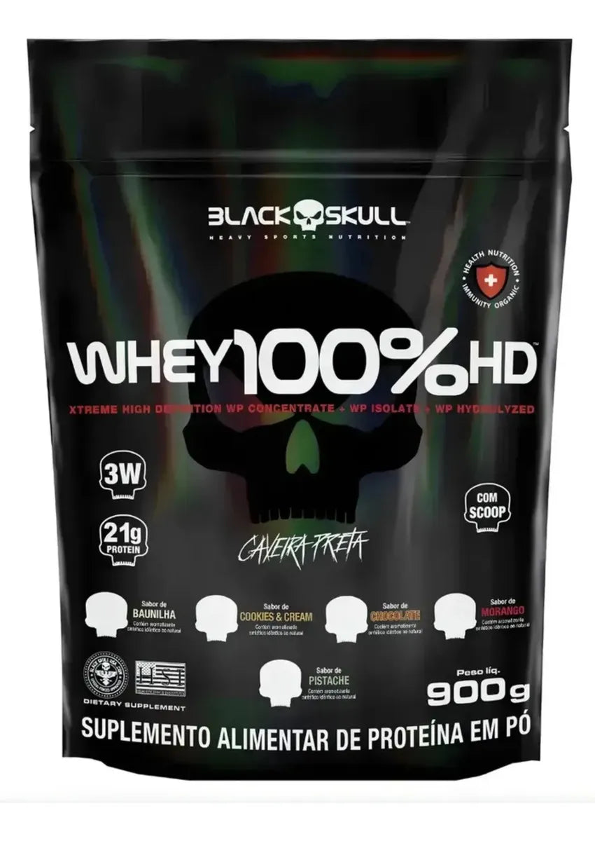 Refil Whey 100% HD 900g - Black Skull