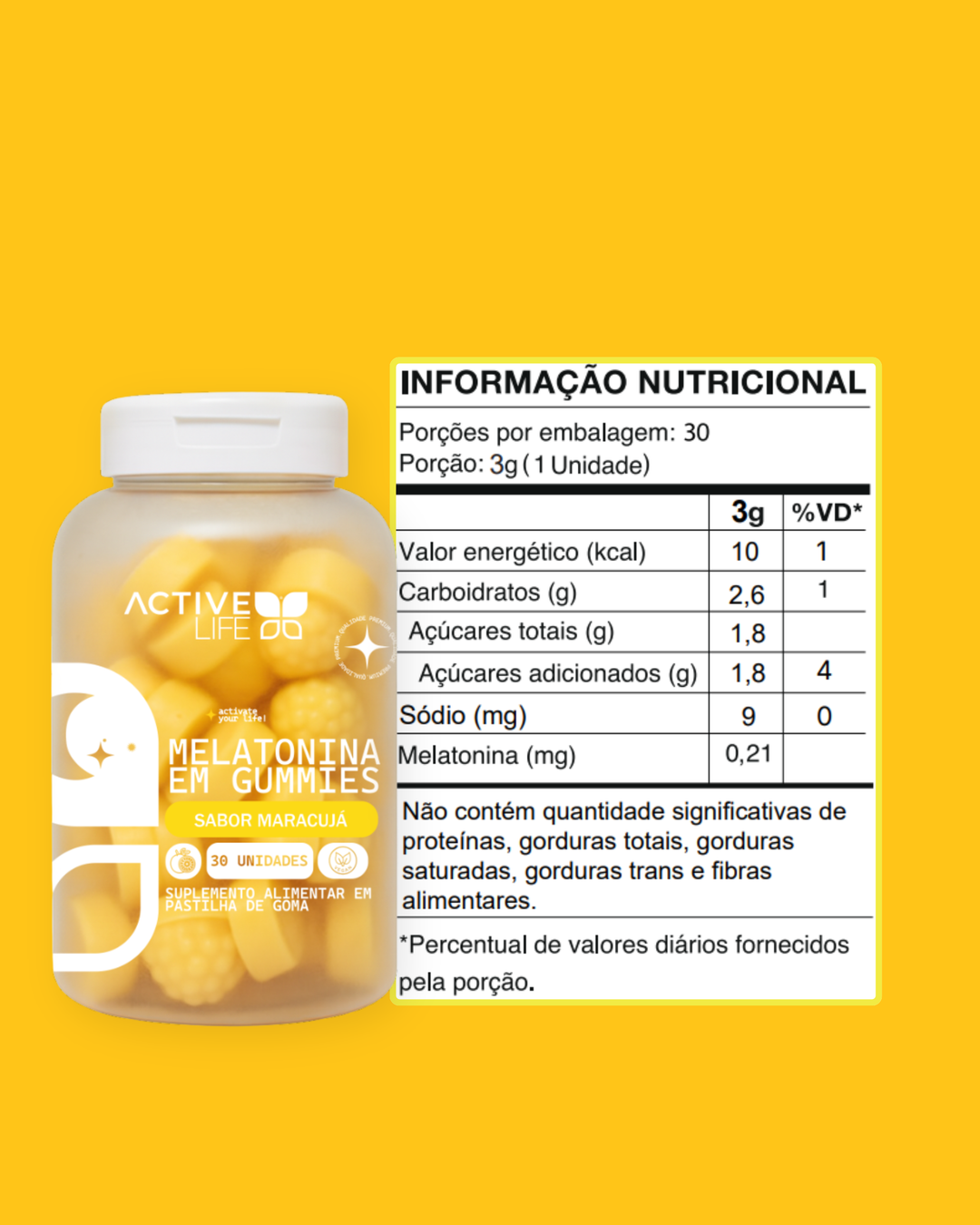 Gummy Melatonina 30 Gomas - Active Life