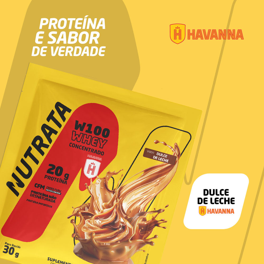 Sachê W100 Whey Doce de Leite Havanna 30g - Nutrata