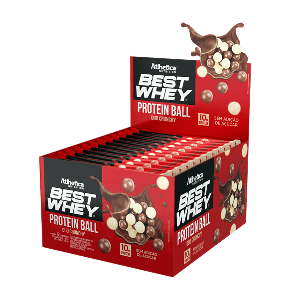 Caixa c/ 12 Best Whey Protein Ball 50g - Duo Crunchy - Atlhetica