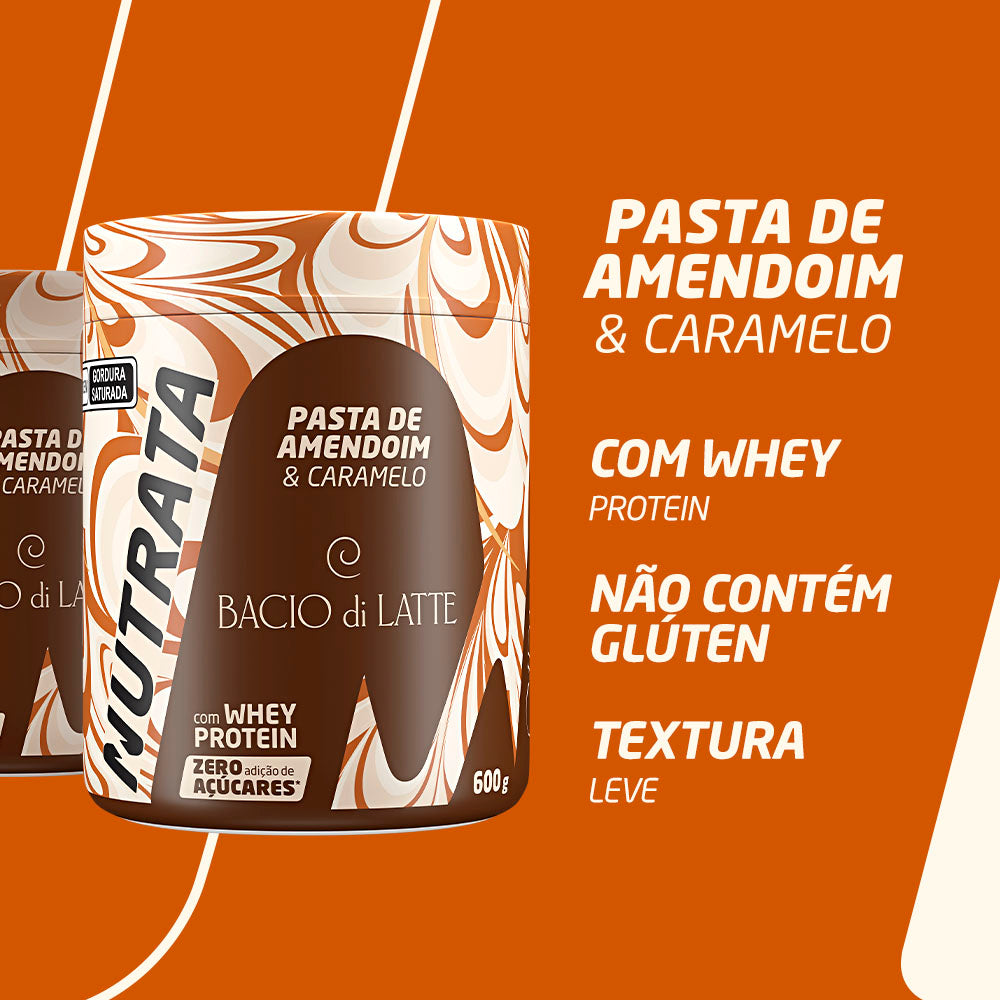Pasta Amendoim Bacio Di Latte Caramelo Salgado 600g - Nutrata