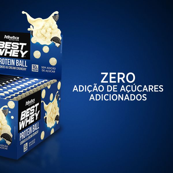 Caixa c/ 12 Best Whey Protein Ball 50g - Cookies - Atlhetica