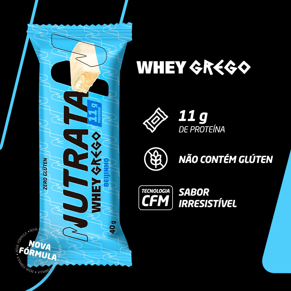 Display c/ 12 Whey Grego Bar Beijinho 40g - Nutrata
