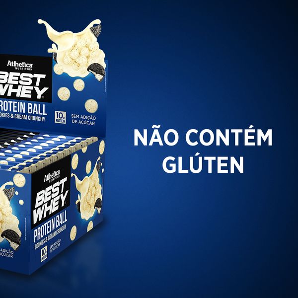 Caixa c/ 12 Best Whey Protein Ball 50g - Cookies - Atlhetica