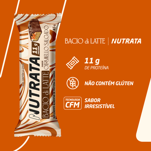 Display C/ 12 Barras - Bacio Di Latte Caramello Salgado 45g - Nutrata