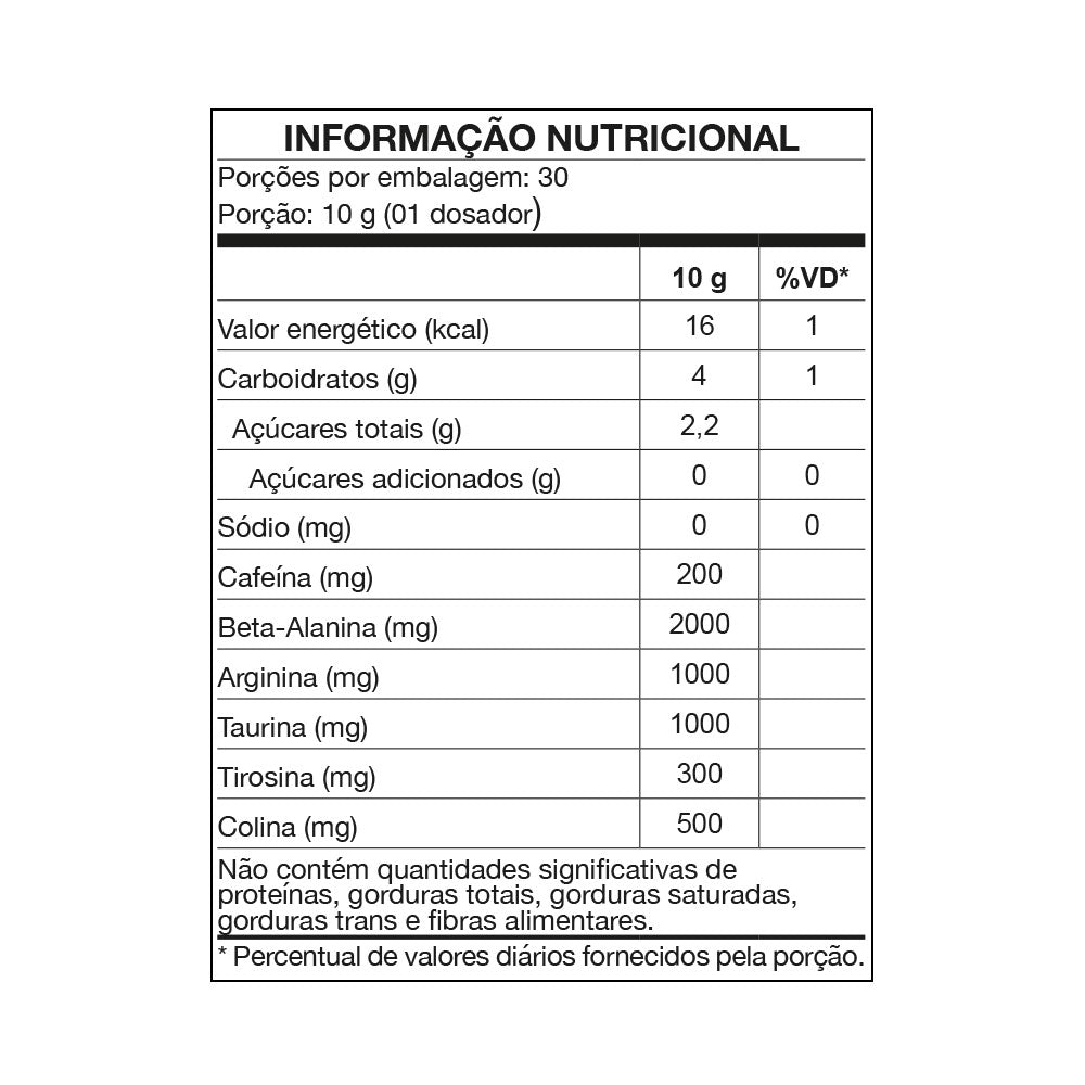 Pre Treino Nervous 300g - Nutrata