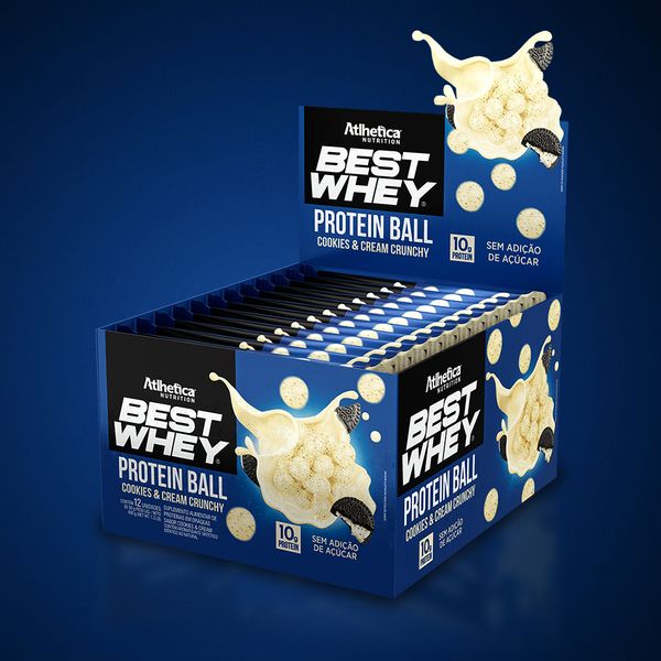 Caixa c/ 12 Best Whey Protein Ball 50g - Cookies - Atlhetica