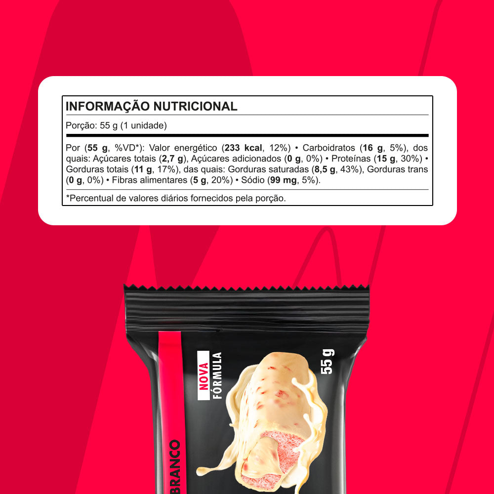 Display C/ 12 Barras YoPro Morango com Chocolate Branco 55g - Nutrata