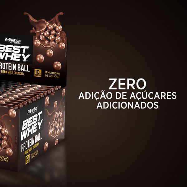 Caixa c/ 12 Best Whey Protein Ball 50g - Chocolate ao Leite - Atlhetica